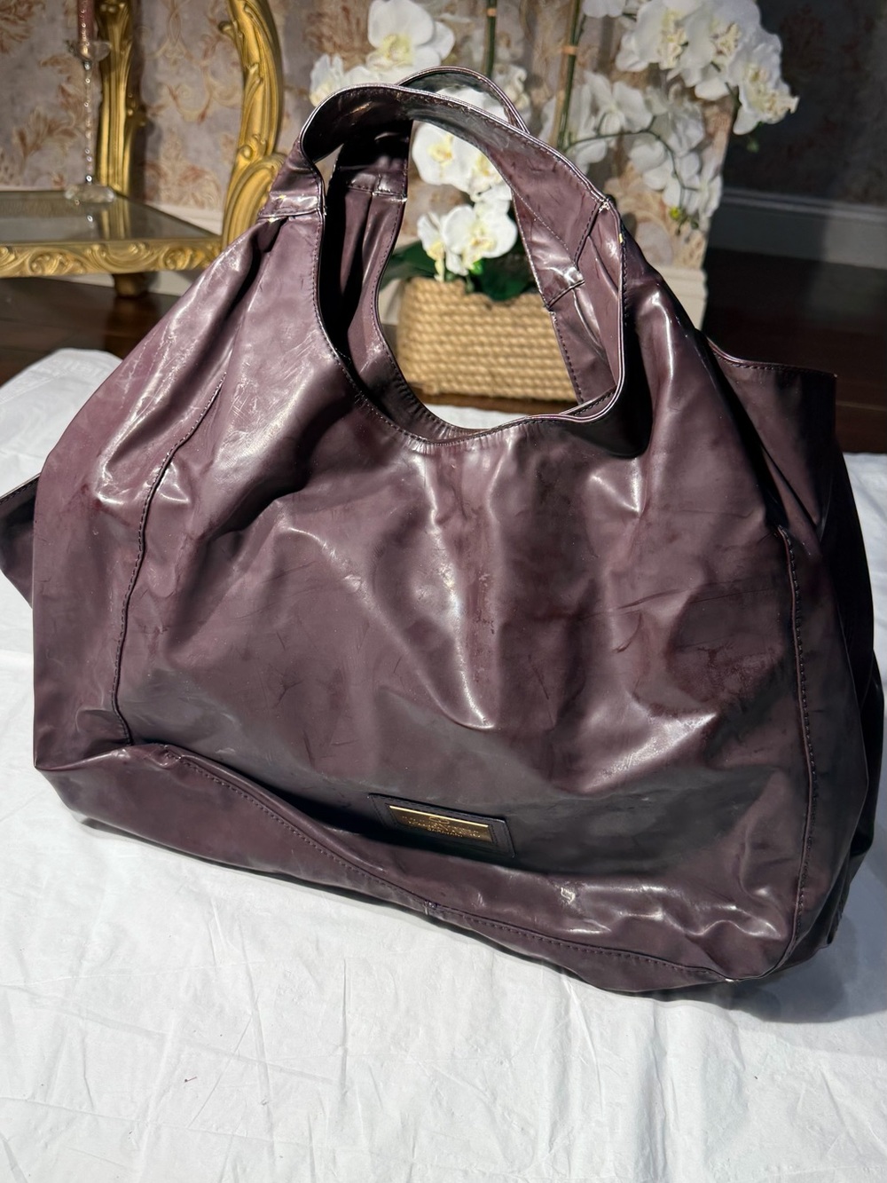 Valentino Garavani Plum Leather Hobo Bag - Picture 6 of 12